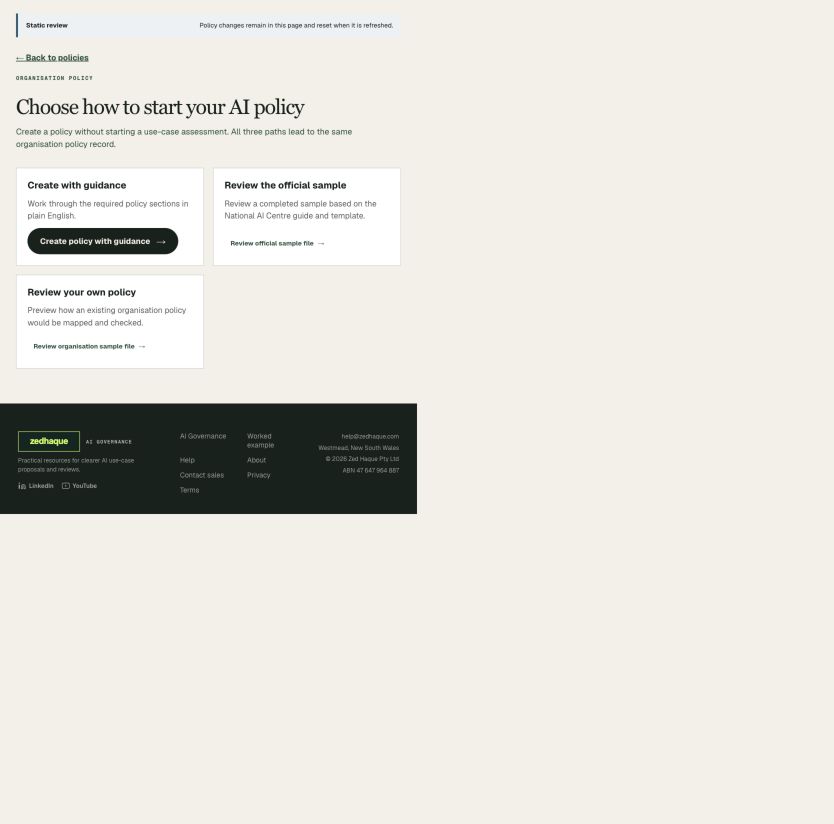 North Star policy library and supported policy starting paths
