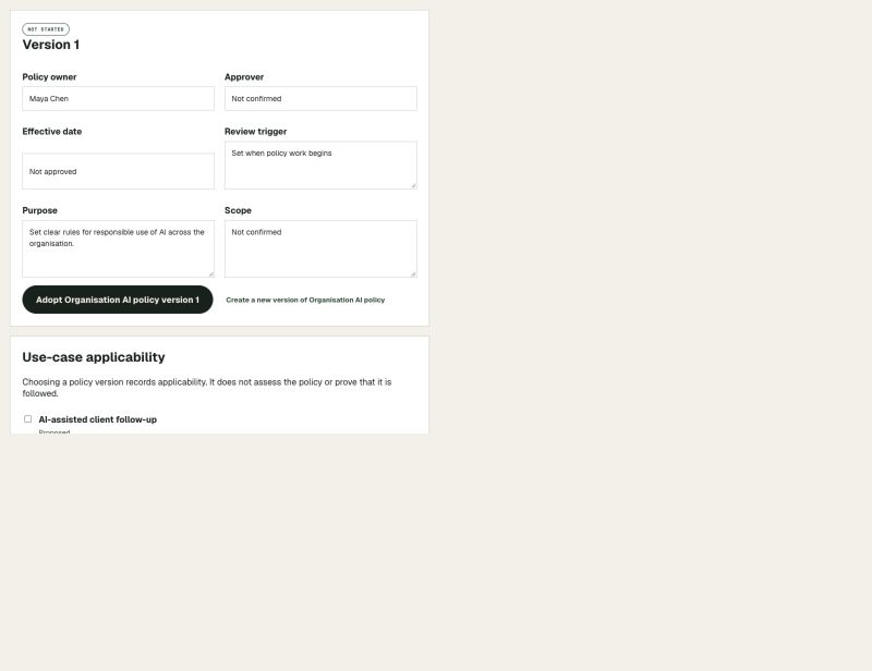 Policy version and adoption state