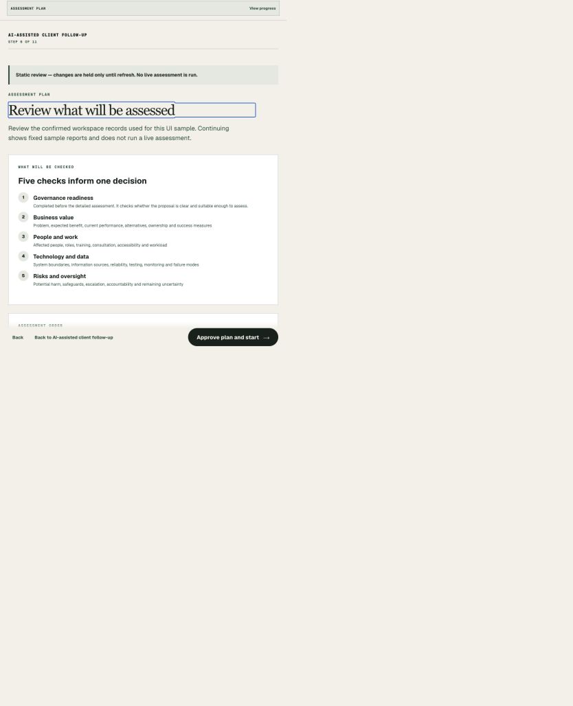Records selected for the assessment